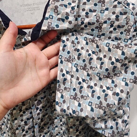 Modern English Men's Shirt Size M Multicolor Short Sleeve Button Up - Picture 8 of 12